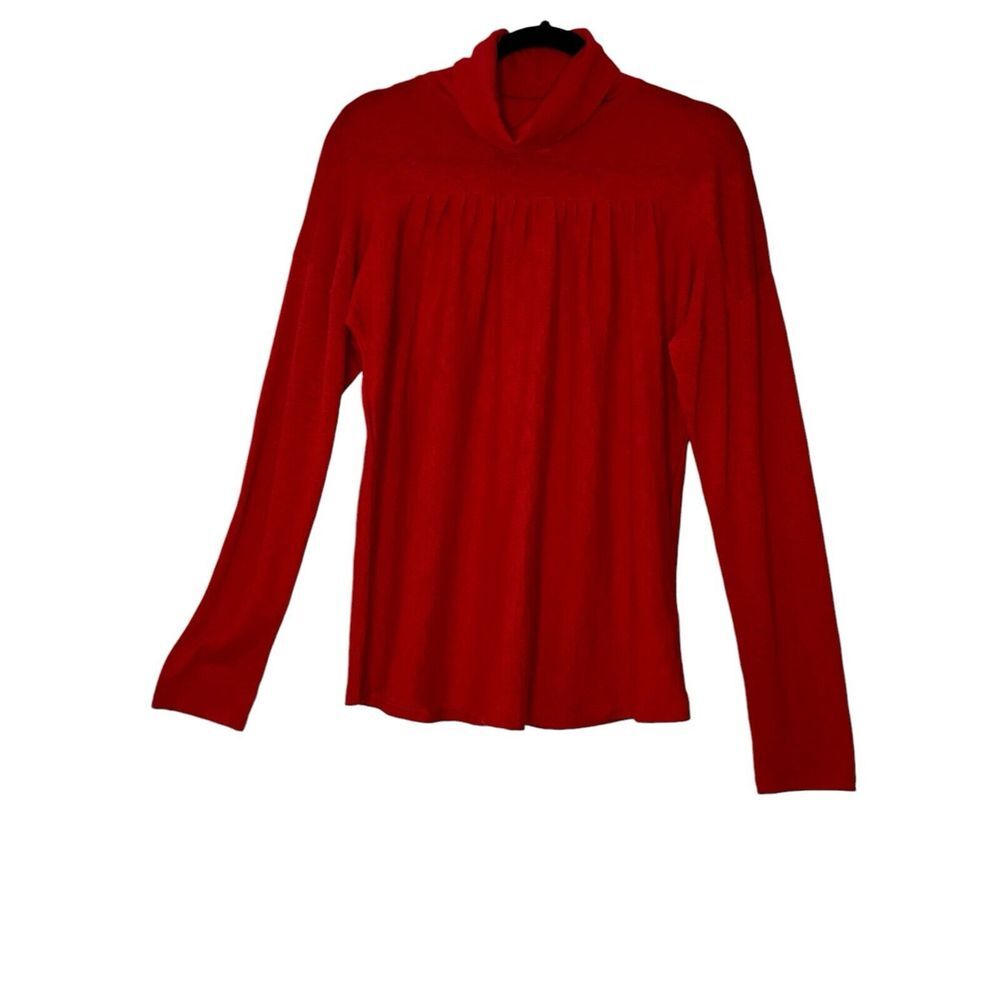 Anthropologie Top Maeve Women's‎ Large Red long Sleeve Stretch Corpcore Classic